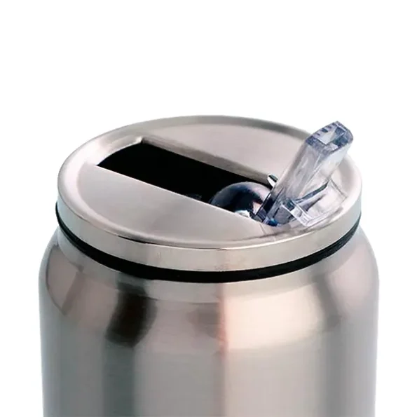 Lata de acero de 500ml sublimable de doble pared color plata