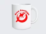 Taza blanca sublimable Red Orca de 11oz