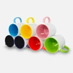 Taza sublimable con asa e interior de colores de 11oz