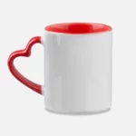 Taza con asa de corazón sublimable